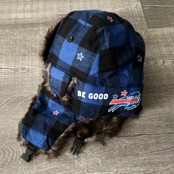 Buffalo Bills Fur Flannel Plaid Trapper Hat - Picture 5 of 12